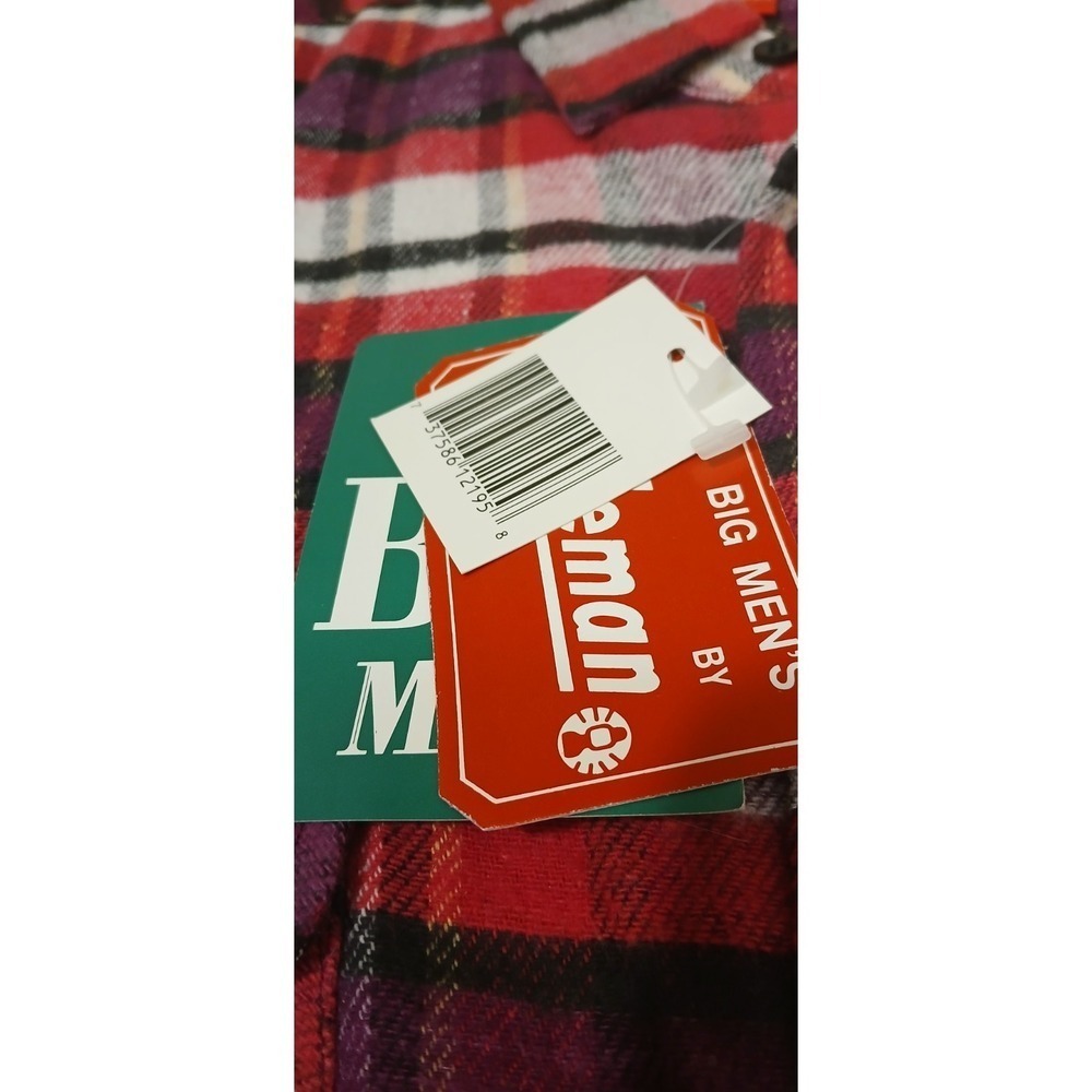 New COLEMAN Big MenFlannel Shirt Red Black Plaid Button Up Sz XXL NWT Outdoor! - Picture 5 of 10